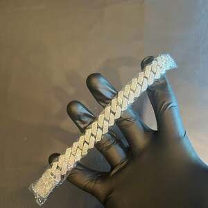 Brand New Silver 15mm 4 Row Cuban Bracelet 8 Inch VVS1 Moissanite